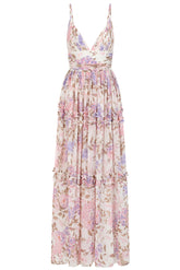 Deia Off White Floral Print Maxi Dress